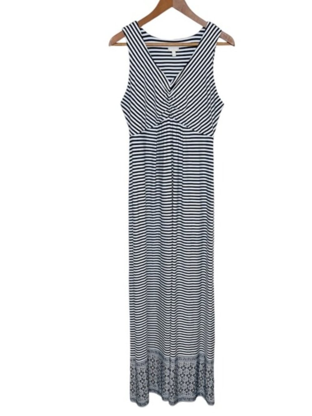 Talbots Striped Geometric Jersey Maxi Dress